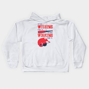 stop wishing start working Kids Hoodie